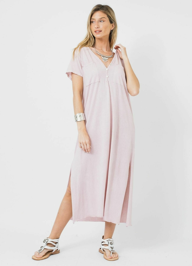 Vestido Basico Largo Rosa thumbnail 2