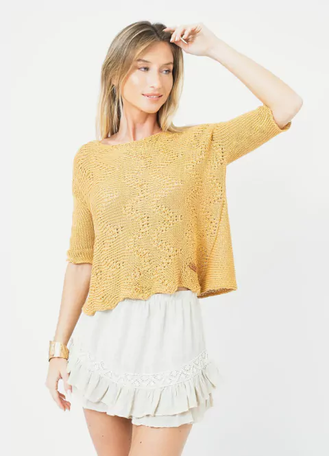 Sweater Labrado de Hilo Maiz