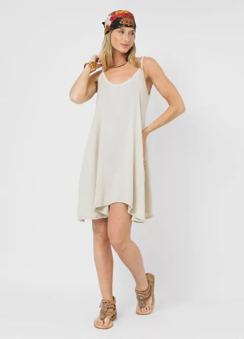 Vestido Basico Corto Crudo