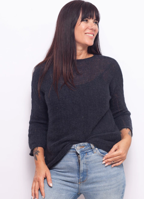 Sweater Basico Oversize Negro - comprar online