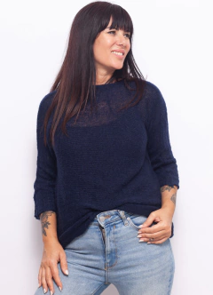 Sweater Basico Oversize Azul Marino - comprar online
