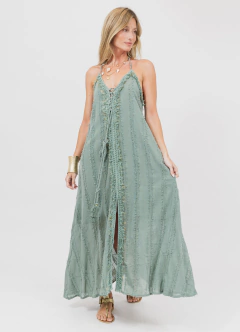 Vestido Largo Indie Verde Aqua - comprar online