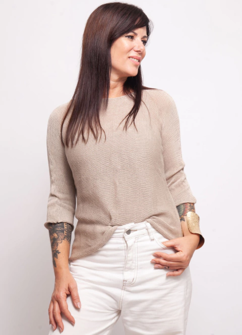 Sweater Liso de Hilo Vison Claro - comprar online