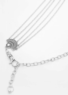 Cinturon Metalico Cadenas y Medallones Tribales Plateado - comprar online