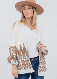 Saco Pampa Manga Globo Crudo y Camel - comprar online