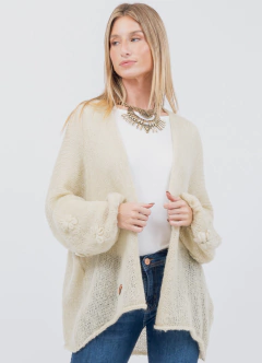 Saco Manga Globo Bordado Margaritas Soga - comprar online