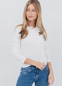 Remera Basica Gruesa Manga Larga Blanca - comprar online