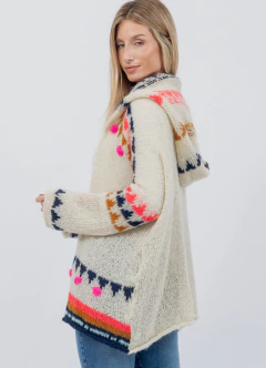 Saco Etnico de Mohair c/capucha Crudo en internet