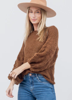 Sweater Manga Globo Chocolate - comprar online