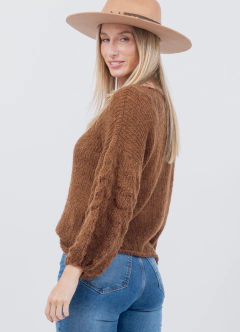 Sweater Manga Globo Chocolate en internet