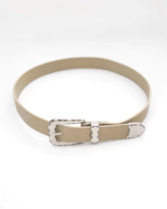 Cinturón Basico Hebilla Labrada y puntera metalica Vison en internet