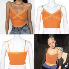 Cropped orange Bela - comprar online