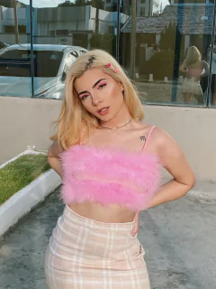 Top Furry Pink ( encomenda ) on internet