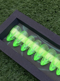 Unhas postiças neon green pronta entrega - comprar online