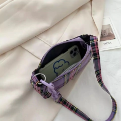 Bolsa baguete xadrez purple - loja online
