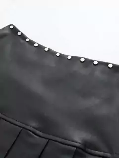 Saia couro split - Baby Black Shop