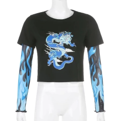 Cropped Camiseta blue dragon na internet