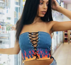 Cropped Jeans Burn ( encomenda )
