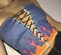 Cropped Jeans Burn ( encomenda ) - comprar online