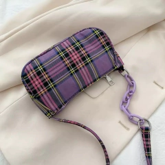 Bolsa baguete xadrez purple - comprar online