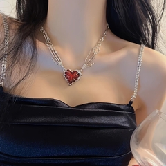 Colar skull heart