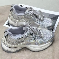 Tênis silver correntes - Baby Black Shop