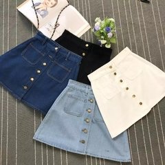 Saia cintura alta jeans