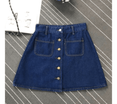 Saia cintura alta jeans on internet