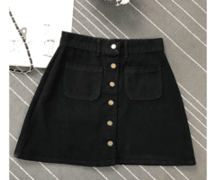 Image of Saia cintura alta jeans