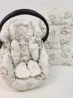 Set X3 Funda De Huevito + Reductor + Colchon Para Coche Bebe Bear Natural
