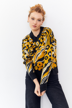 Sweater Jacquard Hojas - tienda online
