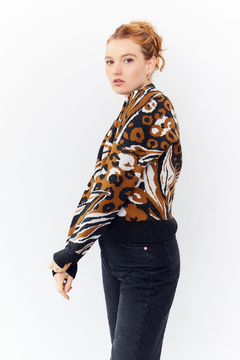 Sweater Jacquard Hojas en internet