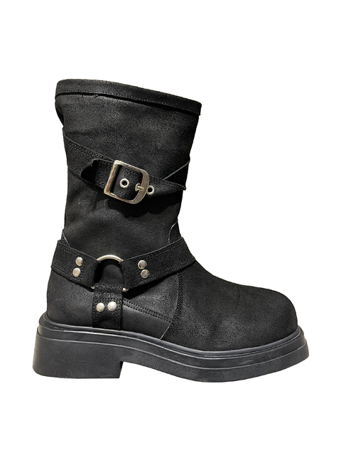 Borcego Cuero Negro ZAIRA (Horma Grande) - comprar online