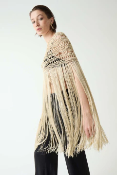 cuello snowdrop seda champagne - handmade - comprar online