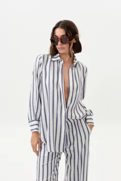 CAMISA DUBAI RAYAS MARINO