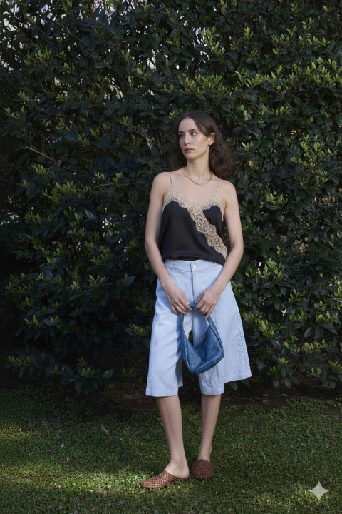 TOP MALVA PUNTILLA BLACK - comprar online