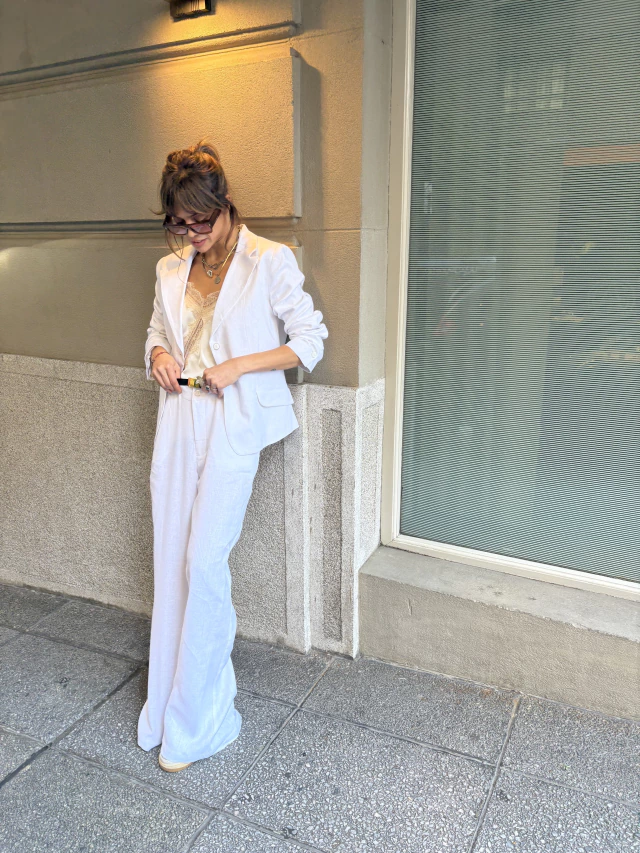 Saco Fresia off white de 100% lino de Anne Ba