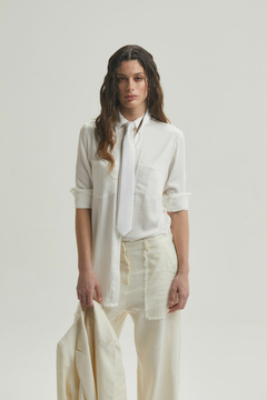 PANTALON ACACIA LINO WHITE ANCHO - comprar online