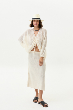 FALDA PUNTA TEJIDA NATURAL - comprar online