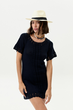 VESTIDO PUNTA TEJIDO MARINO - comprar online