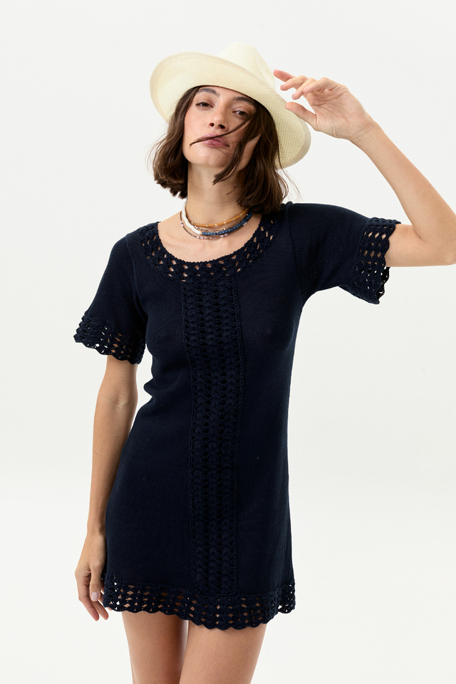 VESTIDO PUNTA TEJIDO MARINO
