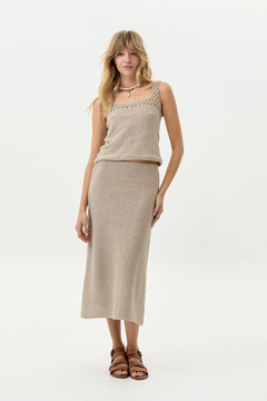 FALDA PUNTA TEJIDA ARENA - comprar online