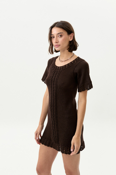 VESTIDO PUNTA TEJIDO CHOCOLATE - comprar online