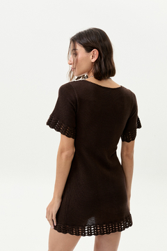 VESTIDO PUNTA TEJIDO CHOCOLATE
