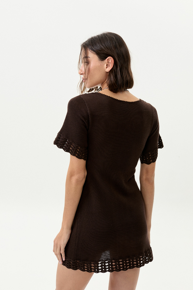 VESTIDO PUNTA TEJIDO CHOCOLATE