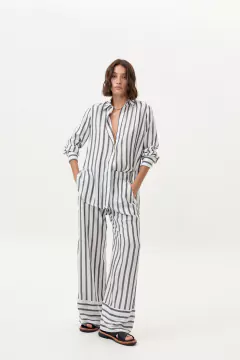 CAMISA DUBAI RAYAS NEGRO
