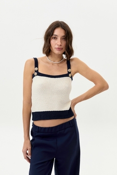TOP TEJIDO CANNES MARINO - HANDMADE - comprar online