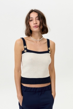 TOP TEJIDO CANNES MARINO - HANDMADE