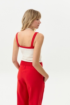 TOP TEJIDO CANNES ROJO- HANDMADE - comprar online