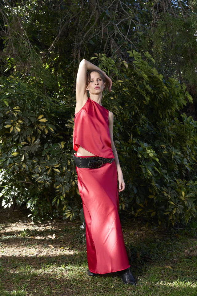 Falda Magnolia roja de Anne Ba